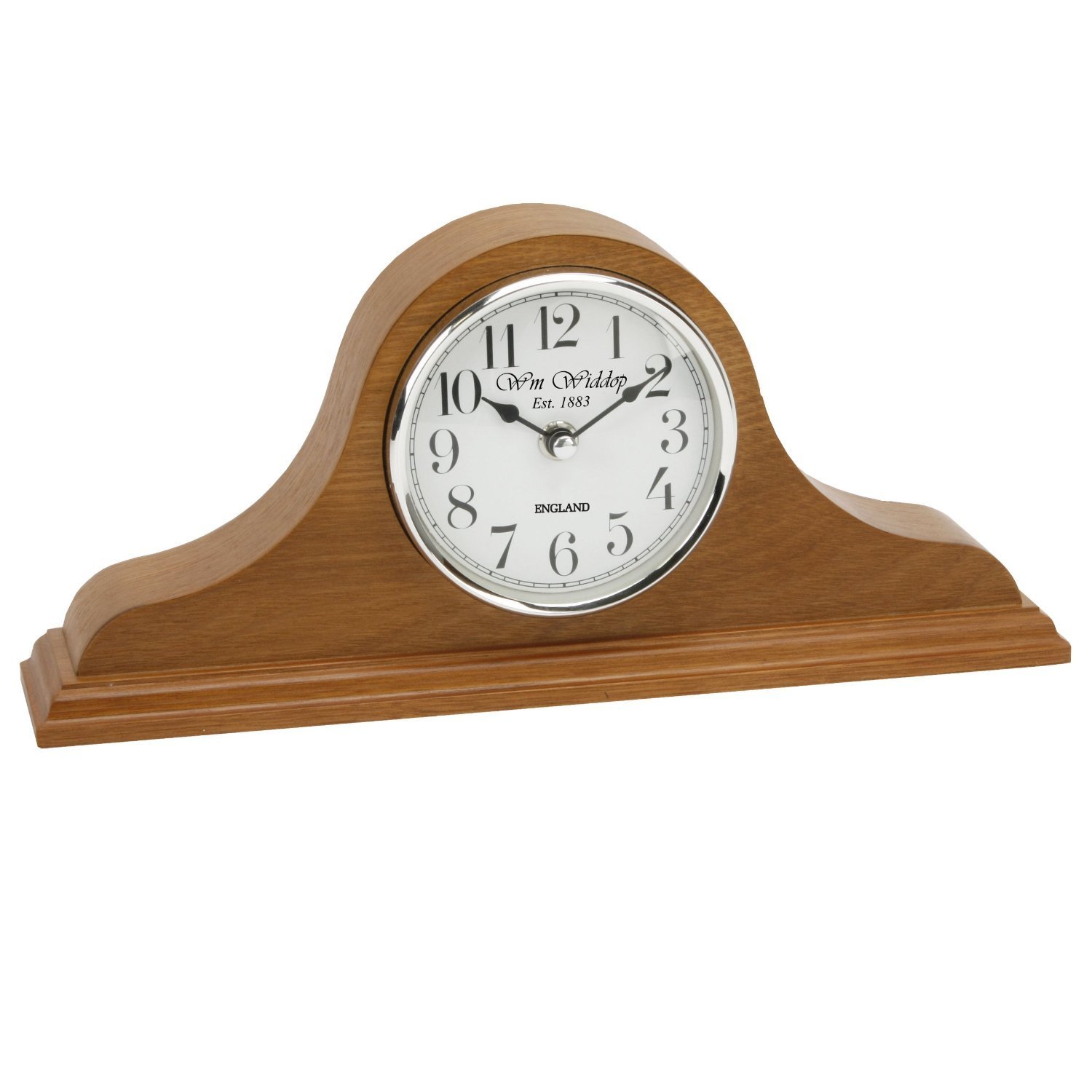Watching Clocks Braun Napoleon Shaped Oak Finish Wooden Mantel Clock With Arabic Dial