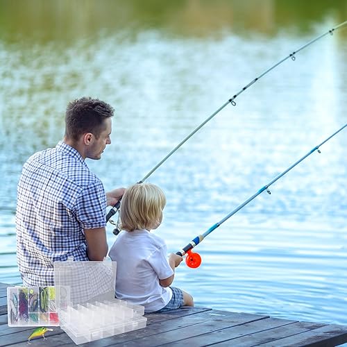 Miniatura 6 de Paquete de 6 cajas organizadoras de plástico de 18 rejillas con divisores, organizador de 18 compartimentos, organizadores de cajas de aparejos y