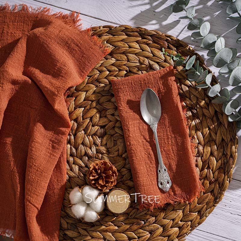 50 Stück Servietten Baumwollgaze 41 cm Serviette Musselin Geschirrtücher Abendessen Retro Käsetuch Hochzeit Party Rustikale Tischdekoration 16 Zoll