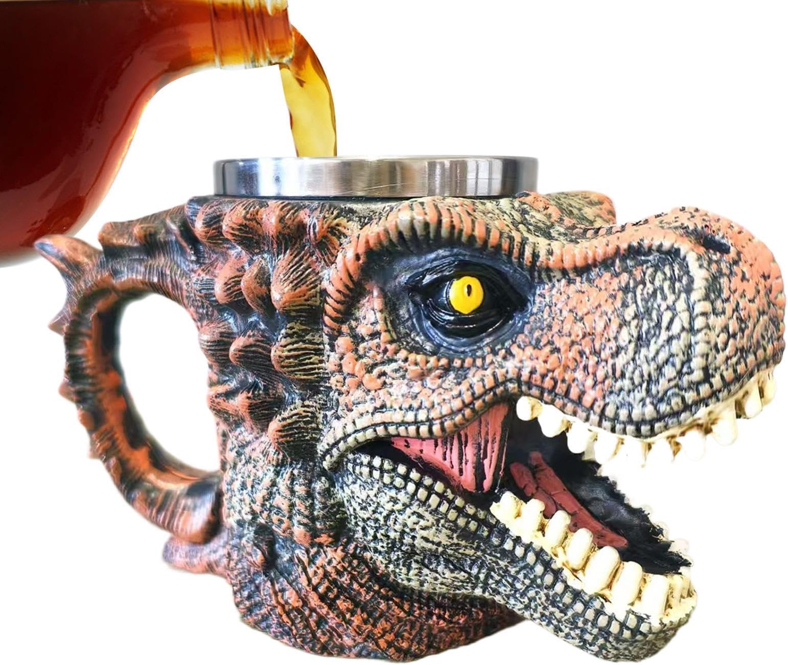 3D Cup | Dinosaur Skull Shape Large Capacity Non-Slip Mug, Hot Drinks Coffee Cup | For Family Friends Birthdays Home Office Travel Outdoor Indoor Tea