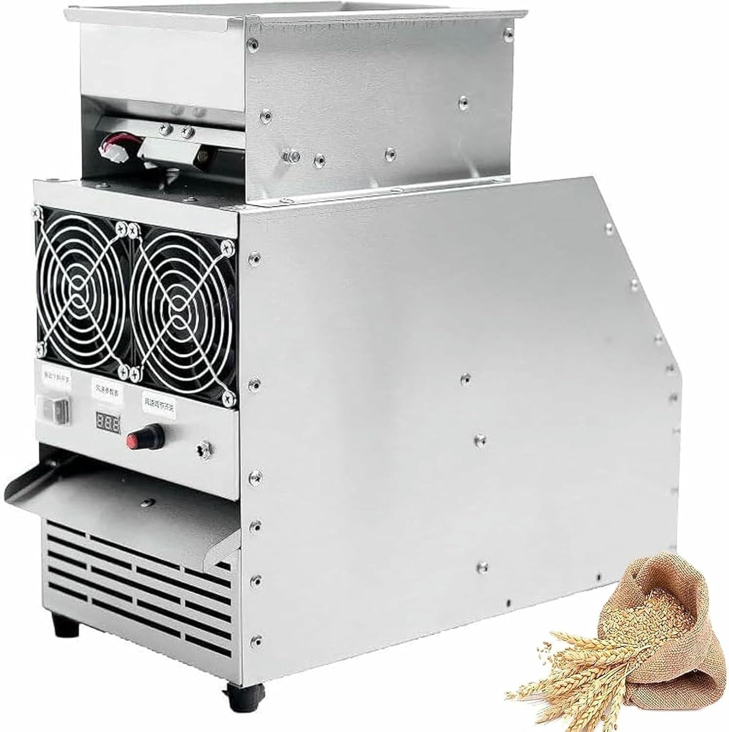 Bird Feed Grain Thrower, Cereals Blown Shell Splitter Machine, Adjustable Speed Fan, Grain Cleaning Winnower for Efficient Bird Food Shelled Processing