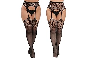 Alluring Curves: Plus Size Thigh High Fishnet Stockings
