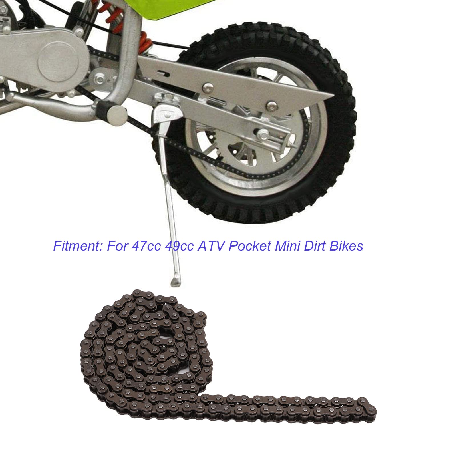 Chaîne 25H 136 Section Rechange Pr ATV 47/49cct Plage Voiture Mini Vélo Moto - Sport