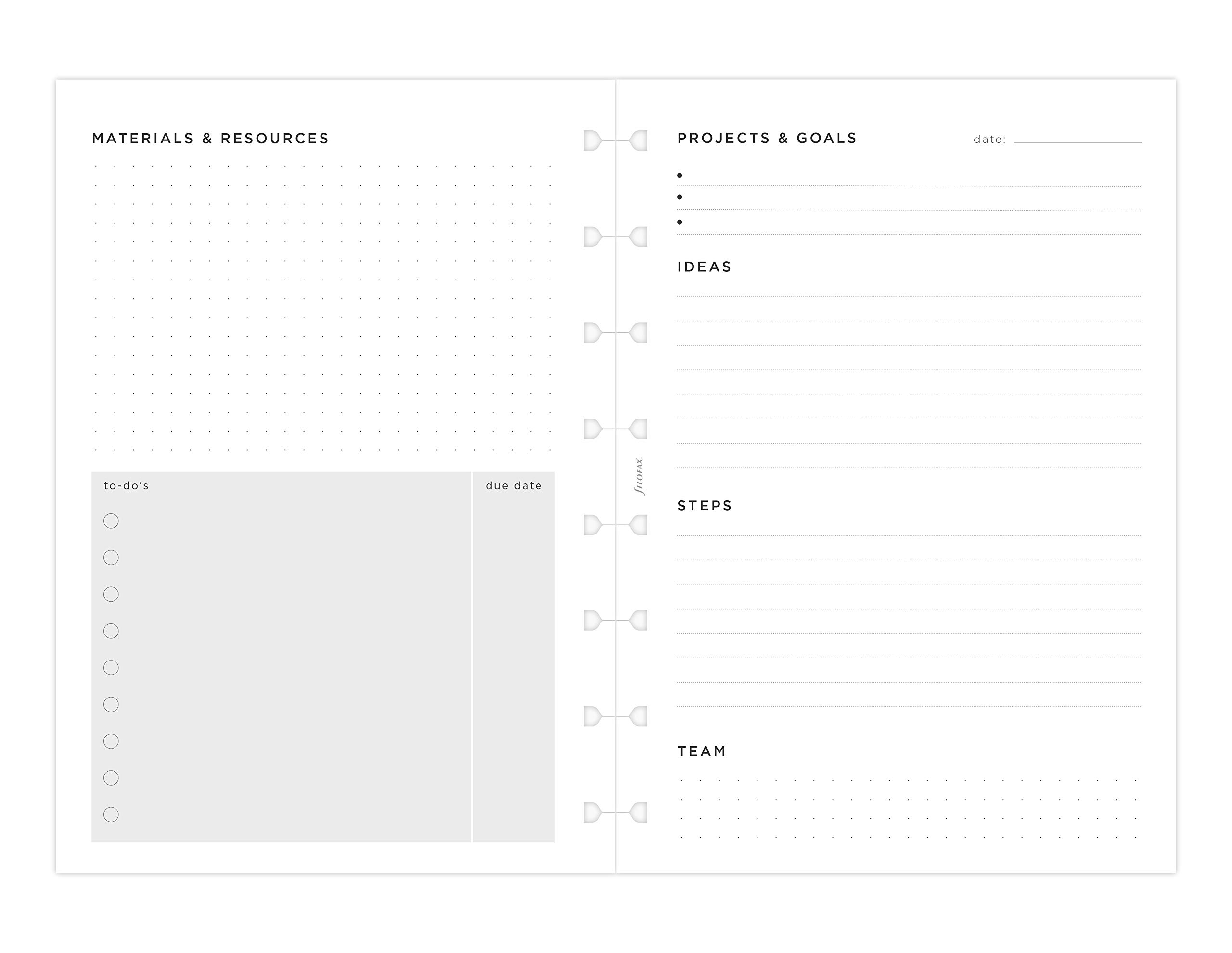 Recharge A5 Project Management Filofax 152032 - 56 Feuilles Pour Organiser Projets