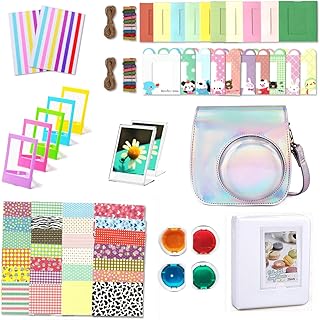 Leebotree Instant Camera Accessories Compatible with Instax Mini 11 Instant Film Camera Include Case/Album/Filters/Wall Hang Frames/Film Frames/Border Stickers/Corner Stickers (Magic Silver)