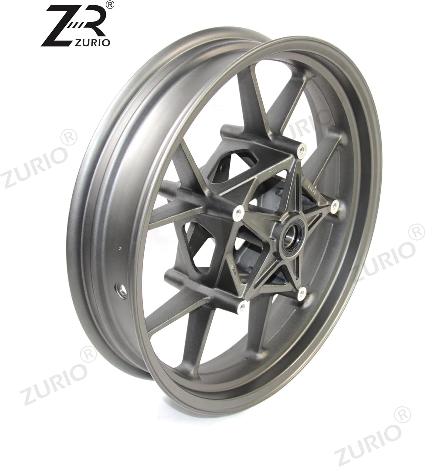 Matte Gray Front Wheel Rim Compatible with BMW S1000RR K46 2009-2018, S1000R K47 2014-2018, Motorcycle Replacement Accessories Parts