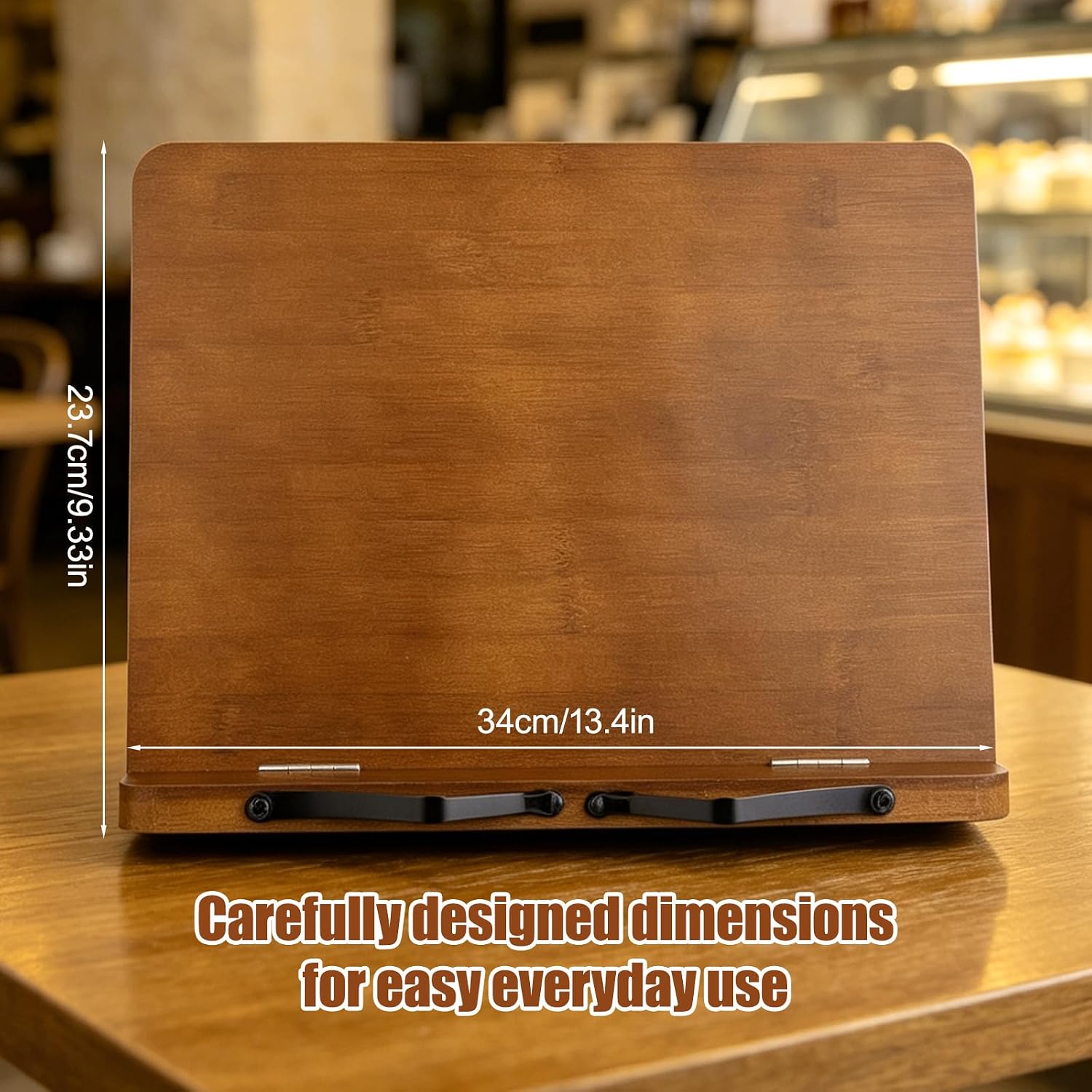 Gosknor Bamboo Cookbook Stand for Kitchen Counter, Recipe Book Holder