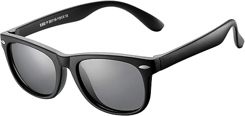 Azorb - Lentes de sol polarizados para niños y niñas, armazón flexible de goma TPEE para niños y niñas de 3 a 10 años, 100% protección UV