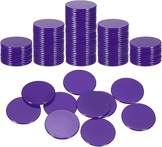 QUARKZMAN 120 Stück 1,2 Zoll Poker Chips, Plastik Bingo Chips Lernzähler Zählmarken Scheiben Markierungen Opake Spielmarken Für Spiel Mathezählen, Lila, Flach
