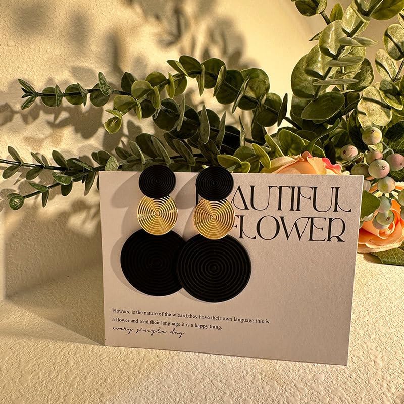 80s Neon Earrings for Women Round Disco Dangle Drop Earrings Lightweight Bohemia Statement Geometric Round Earrings Fashion Retro Jewelry Costume Party - Image 5