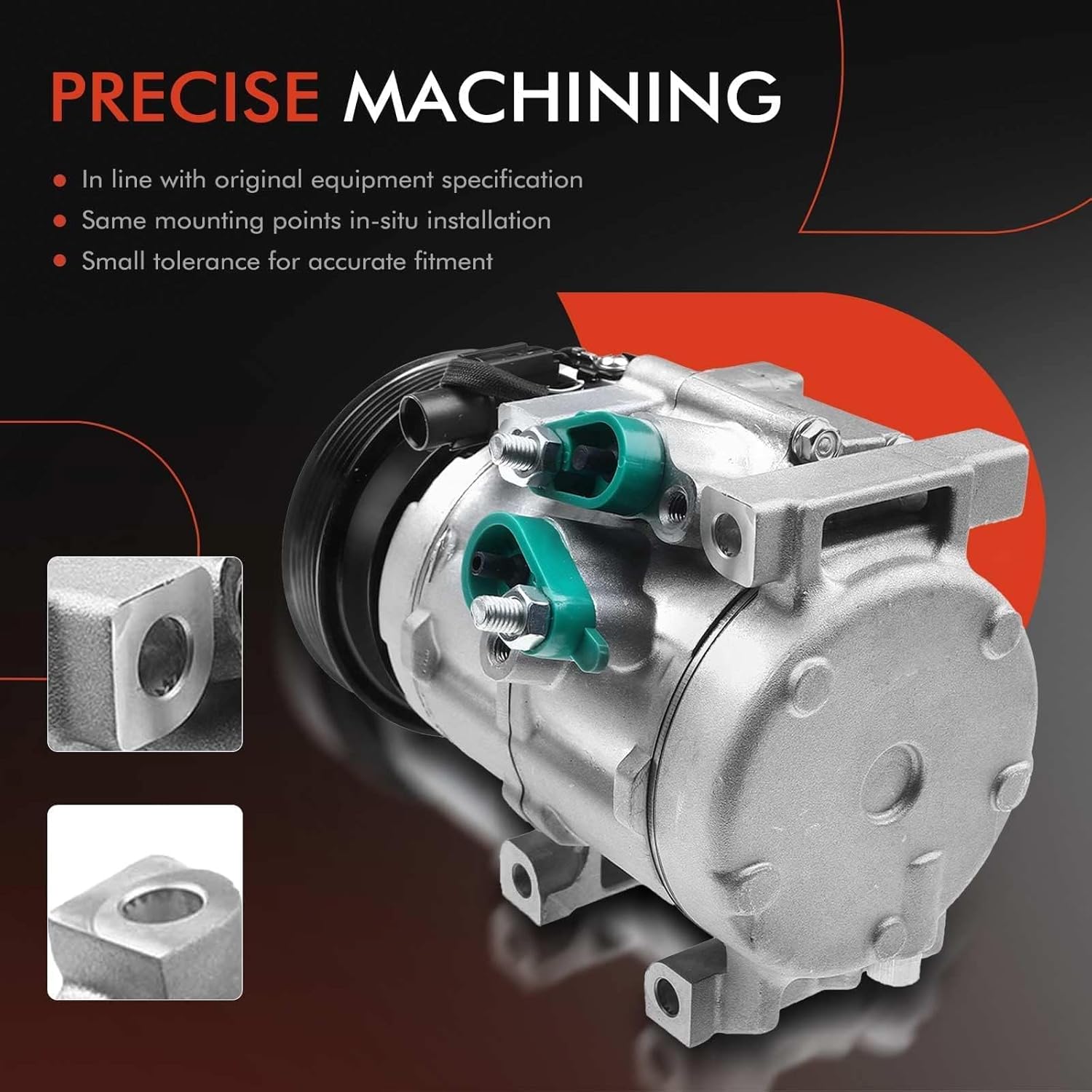 A-Premium Air Conditioner AC Compressor with Clutch Compatible with Kia Sedona 3.8L 2006-2009, Hyundai Entourage 3.8L 2007-2009