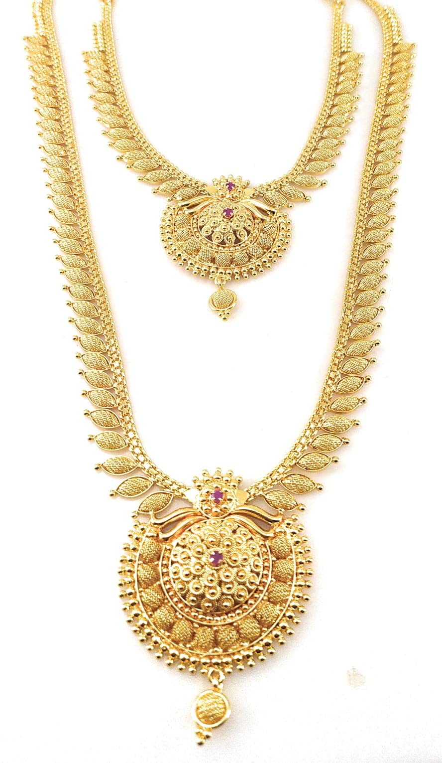 AFJ GOLD Copper Gold Plated and Ruby Necklace for Girls & Women (Yellow) (B07Q472MJ3) Amazon Price History, Amazon Price Tracker