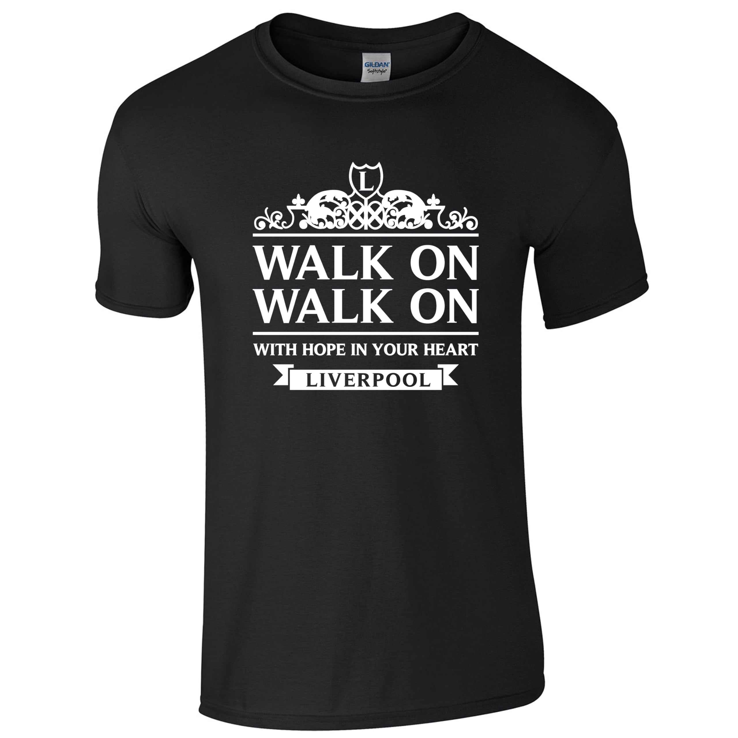 Partisan Walk On T-Shirt Liverpool Adult (UK, Alpha, XXL, Regular, Regular, Black)