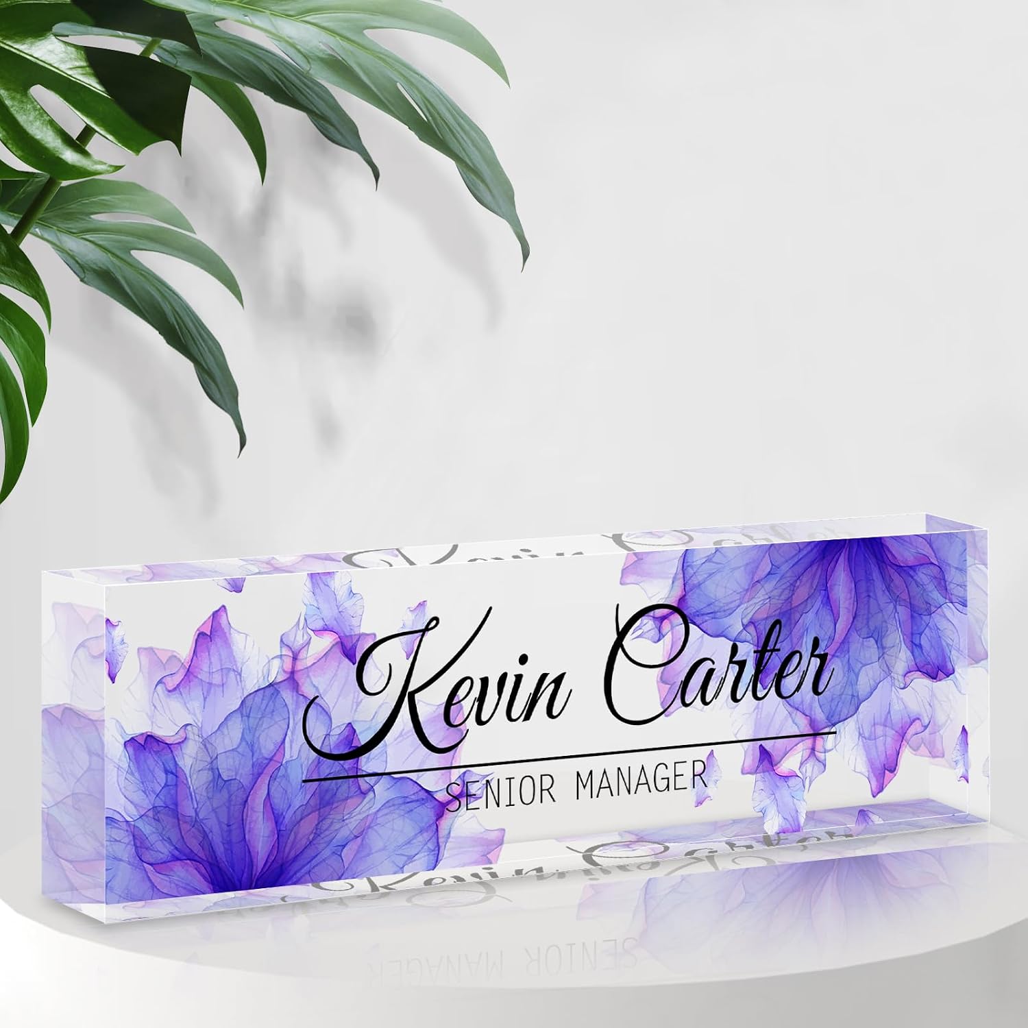 Personalized Office Name Plate for Desk, Acrylic Desk Accessories Funny, Custom Employee Appreciation Gifts,Desk Decorations Gift for Boss Nurse Teacher, Acrylic Desk Ornaments (A5)