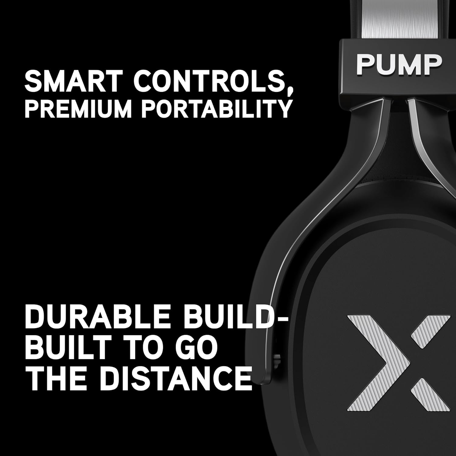 BlueAnt Pump X Wireless Over-Ear Headphones, Bluetooth, Powerful Bass, Active Noise Cancelling & Transparency Mode, Interchangeable Ear Cups, All-Day Comfort for Gym and Training, Black/Silver - Image 9