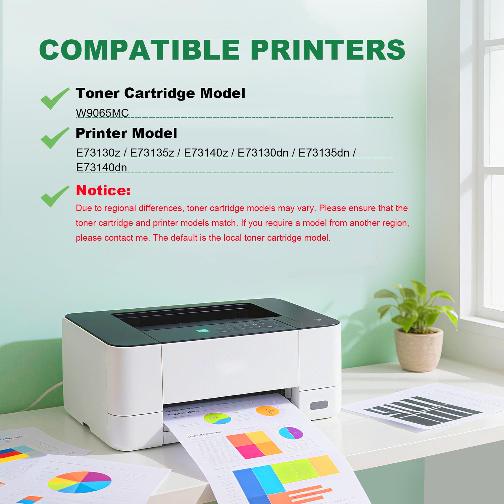 Cartuccia Toner Compatibile per HP E73130z E73135z E73140z E73130dn E73135dn E73140dn Stampanti, W9065MC Cartuccia Toner Ricambio | Alta Resa | 48000 Pagine,Black-1 Pack