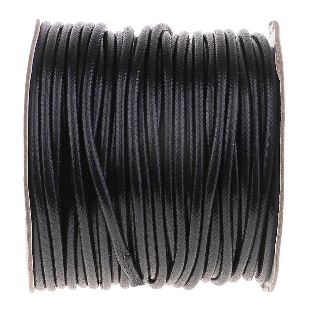 Czarny woskowany sznurek bawełniany, woskowany sznurek bawełniany, do bransoletek jubilerskich, projektów DIY (4 mm, 45 m) (3 szt.)