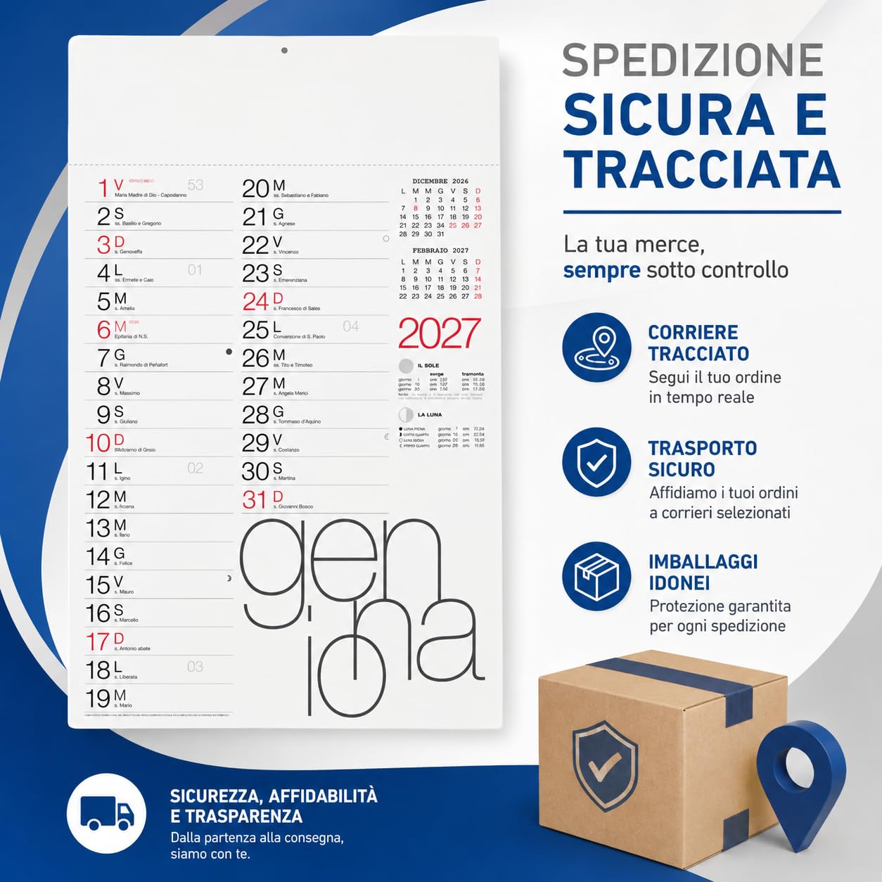 Calendari Personalizzati 2027 in Stock da 100 Pezzi Olandesi Grandi da Muro Notes sul Retro per Gadget Pubblicitari di Fine Anno e come Omaggio per i Clienti o Regali Aziendali | PA615