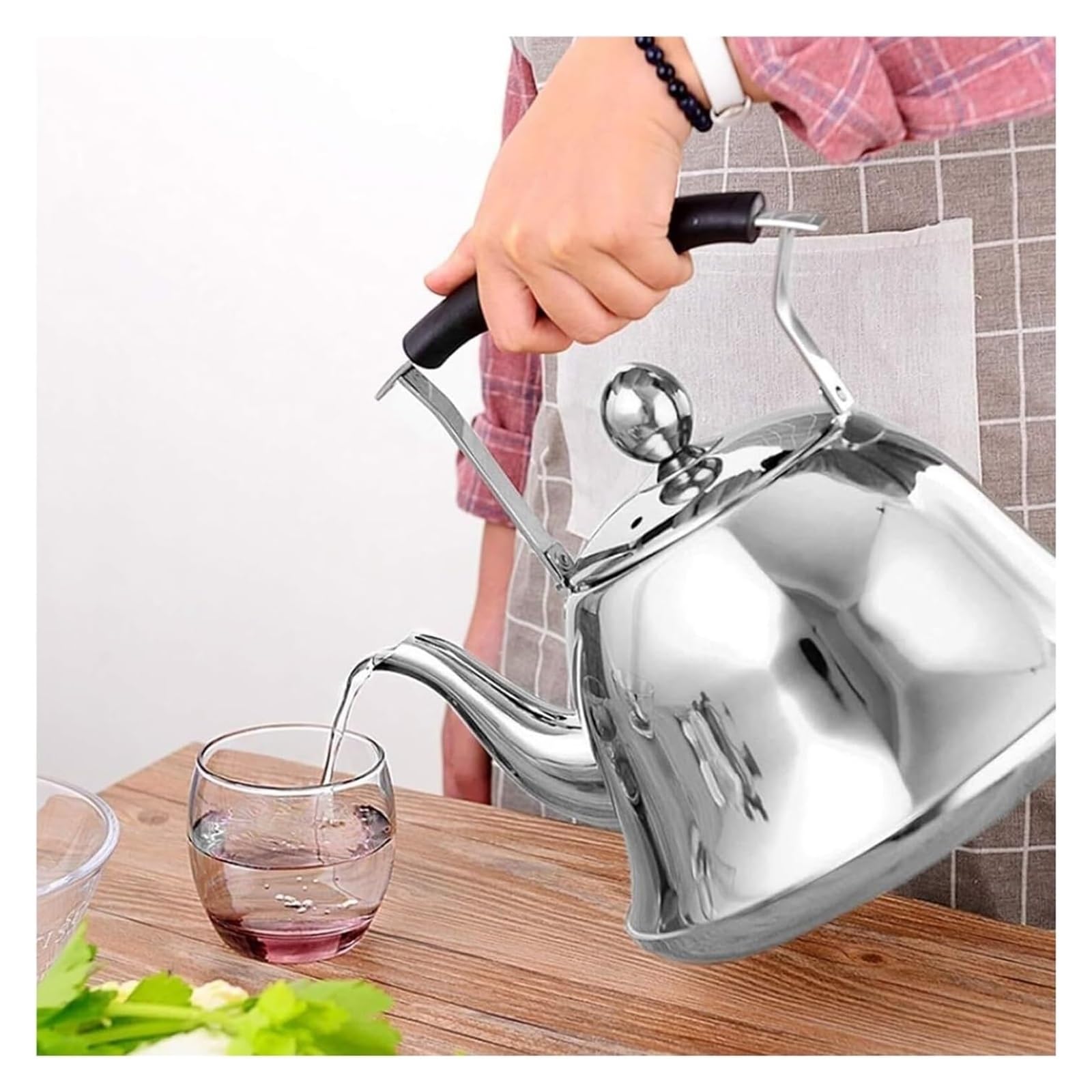Czajnik gazowy indukcyjny Gwiżdżący czajniczek ze stali nierdzewnej do płyty gazowej(Silver,5L)