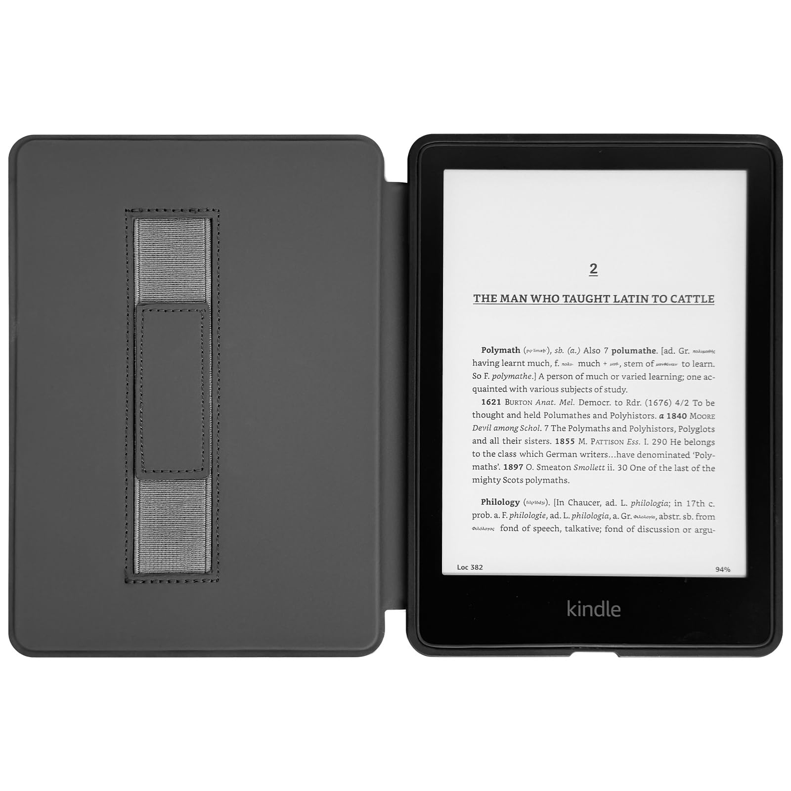 MOROCK Schutzhülle für Kindle Paperwhite 10. Generation 2018 (Modell Nr. PQ94WIF), schlankes Design, leichtes PU-Leder mit Handschlaufe, automatische Wake-/Sleep-Hülle für Amazon E-Reader, Hellviolett