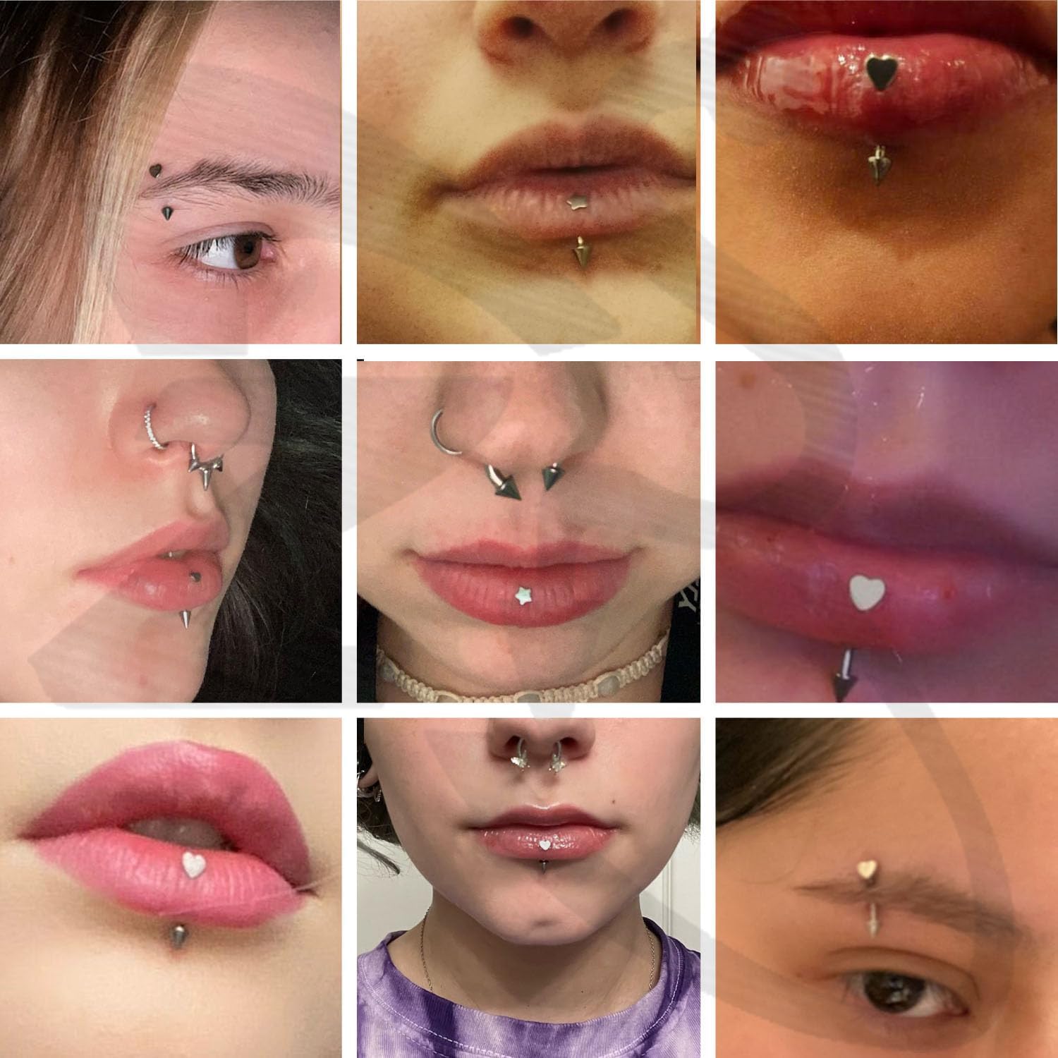 ZS 5Pcs Stainless Steel Eyebrow Rings, 16G Curved Belly Rings Navel Barbell Helix Daith Tragus Earrings Spike Vertical Labret Lip Piercing Jewelry - Image 2