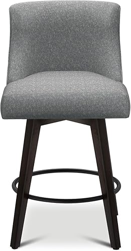 Miniatura 3 de Taburetes de bar giratorios de altura de mostrador, taburetes de bar tapizados de tela con respaldo, taburetes de mostrador con altura de asiento de