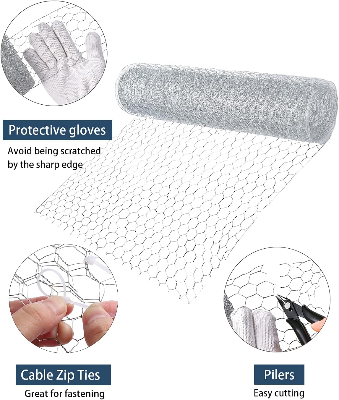 Aboofx Chicken Wire for Craft, Floral Chicken Wire Net, Hexagonal Chicken Wire for Garden Poultry, with One Mini Cutting Pliers and 1 Pair Gloves (158 inch x 13.8 inch) : Patio, Lawn & Garden