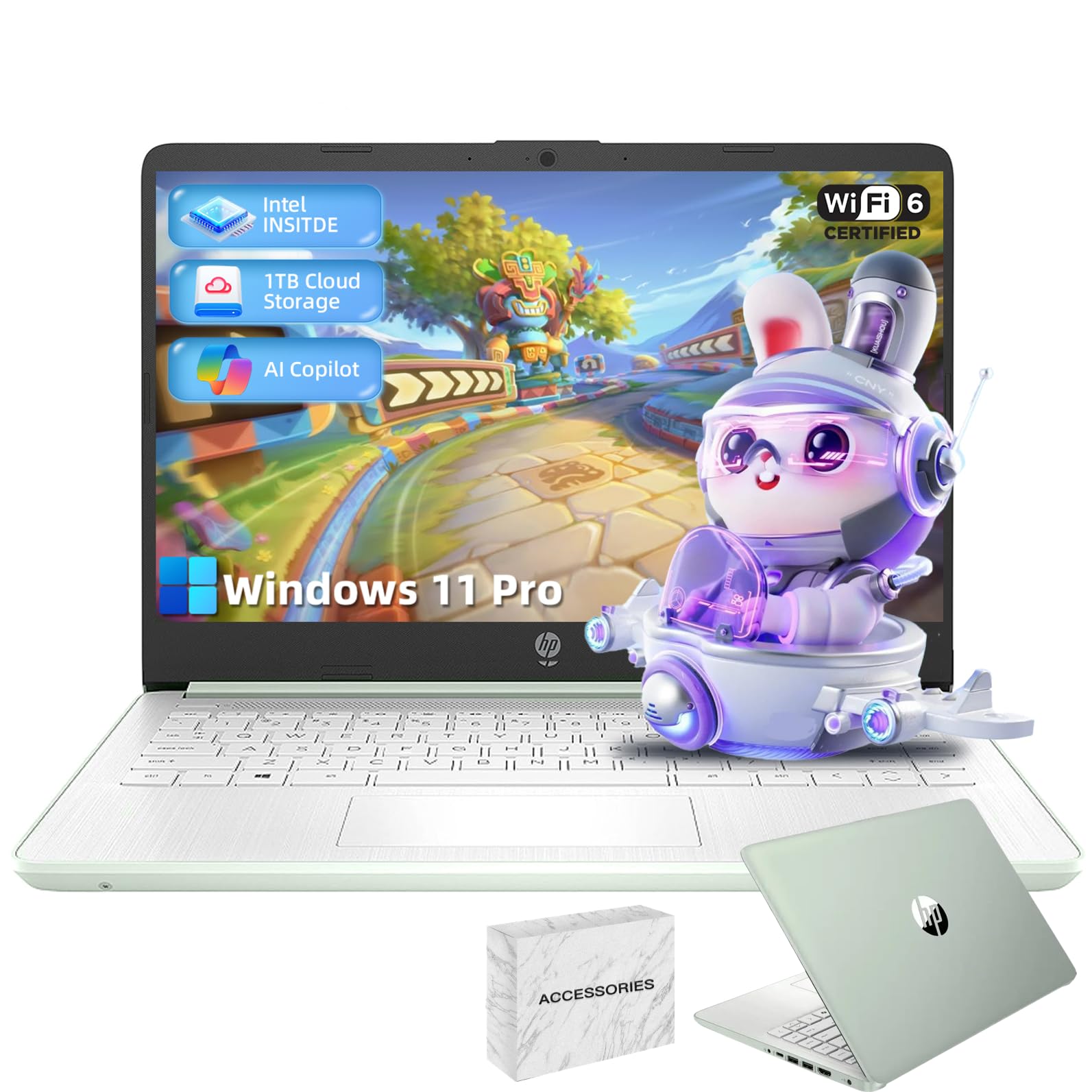 HP Student Business Laptop Computer - Intel N150 Processor, 16GB RAM, 384GB Storage (128GB UFS+256GB MSD), Microsoft Office Lifetime, w/DVD Drive,