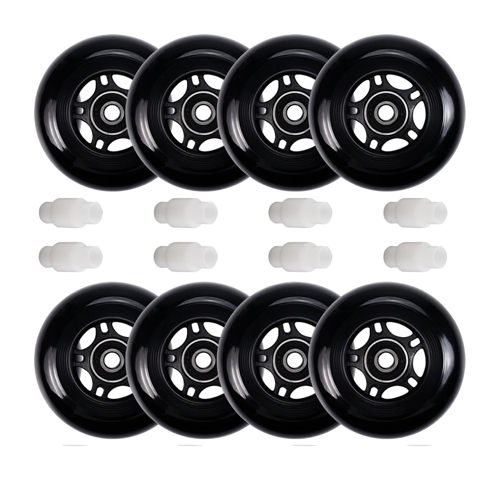 WSDAV Inline Skate Wheels 72mm 76mm 80mm Roller Hockey Blade Replacement Wheels with ABEC 9 Bearing 8 Pack for Indoor Outdoor,72MM