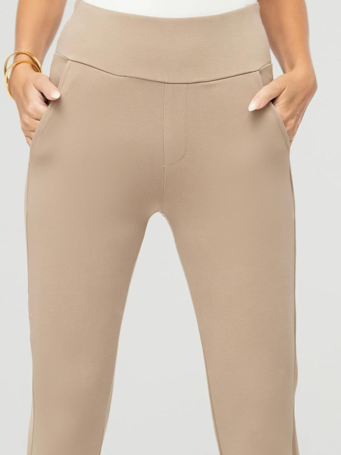 Conceited Dress Pants for Women with Pockets - Stretch Ponte Fabric - Wear to Work - Tummy Control (Available in Plus Size) - Image 6