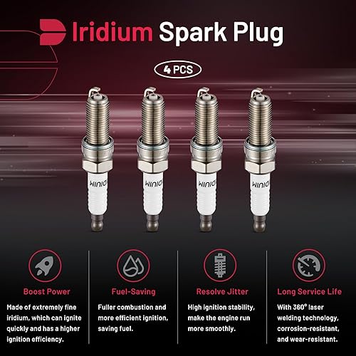 Miniatura 3 de BDFHYK Juego de 4 bujías de iridio compatibles con Honda Odyssey HR-V Civic, Acura TLX MDX, Hyundai Elantra Tucson, Kia Soul Forte, 1.8L 2.0L 2.4L