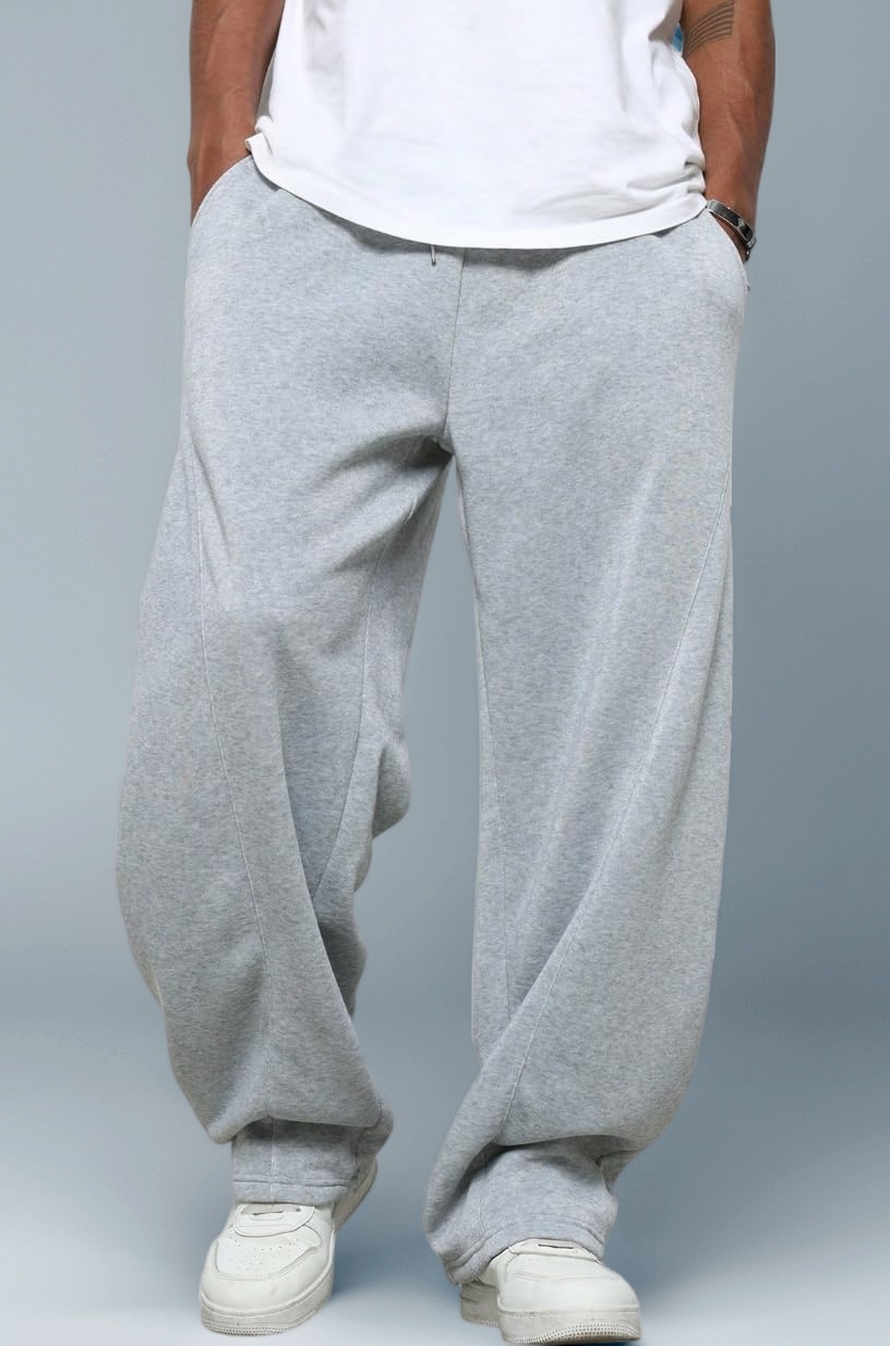 dockstreet Straight Wide fit Long Length Open Bottom Jogger for Men/Trending Multi Pocket Style, Relaxed Casual Pants for Men