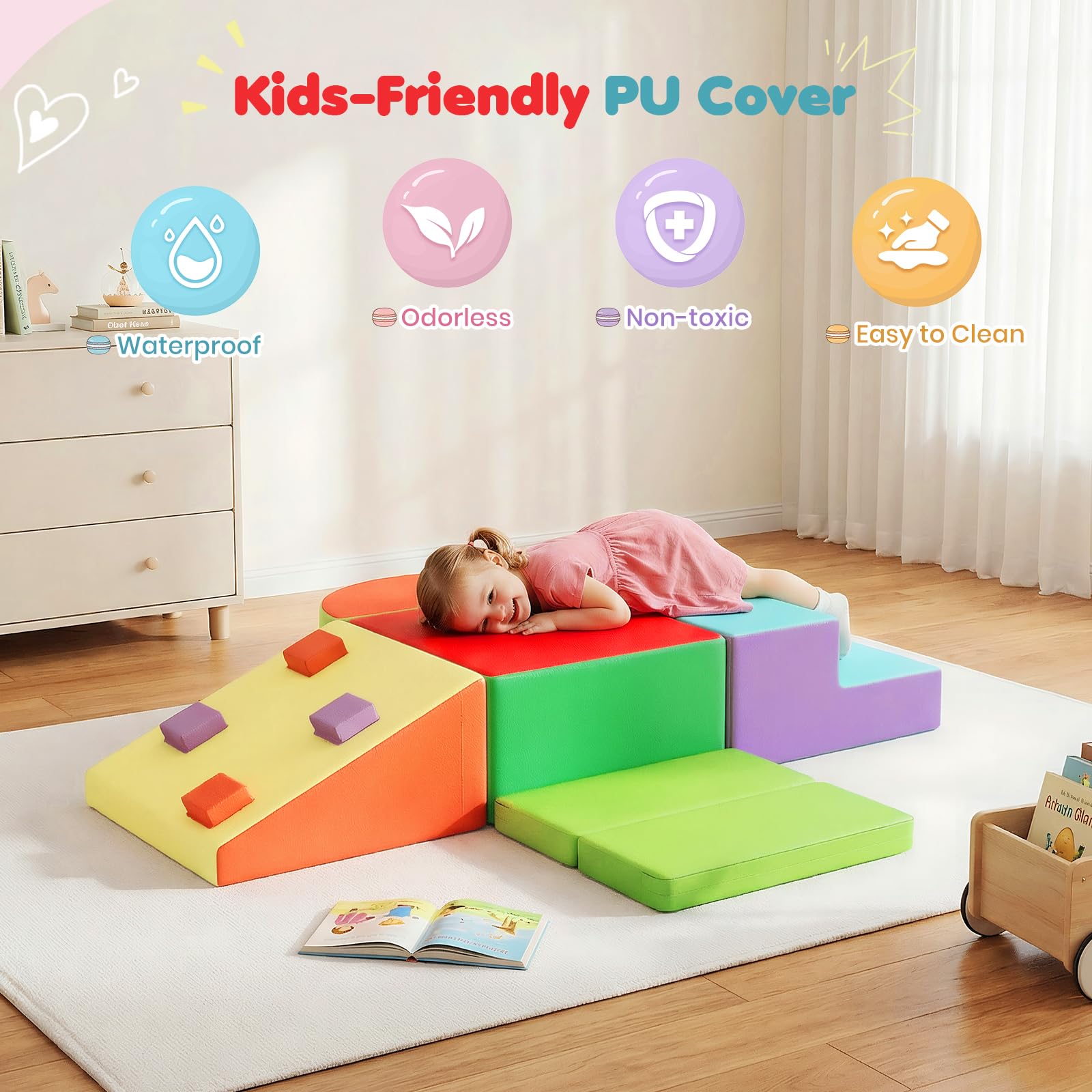 Bloques de construcción de espuma suave no tóxica para bebés, bloques de construcción blandos para interiores, bloques de construcción grandes, juguetes Montessori y túnel plegables para niños de 1 a