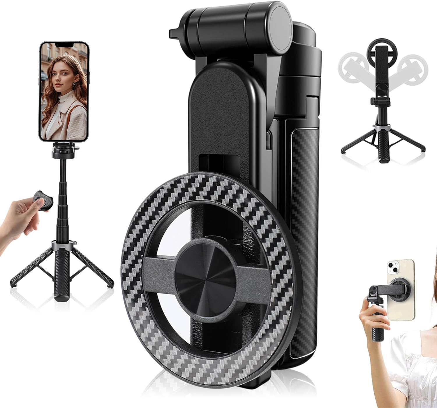 4-in-1 Multifunctional 360° Rotation Magnetic Selfie Stick,Universal Magnetic Phone Tripod with Detachable Remote Control, Extendable Mag Tripod Phone Stand for Video Recording & Vlogging 4-in-1 Multifunctional 360° Rotation Magnetic Selfie Stick,Universal Magnetic Phone Tripod with Detachable Remote Control, Extendable Mag Tripod Phone Stand for Video Recording & Vlogging