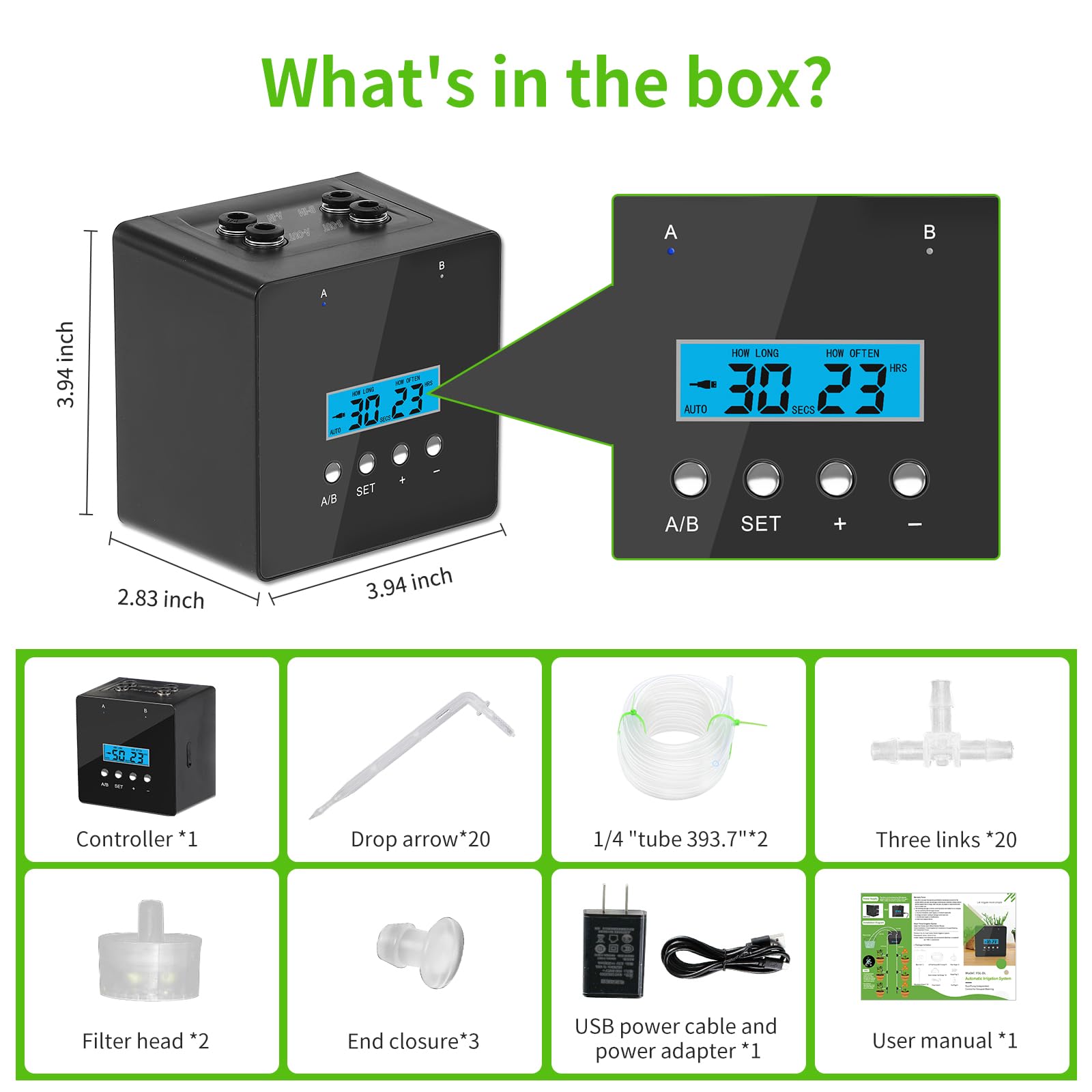Dispositivi di irrigazione delle piante, 20 supporti per piante d'appartamento in vaso, dispositivi di irrigazione delle piante, kit di irrigazione a goccia automatica Timer programmabile