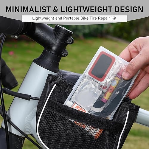 Miniatura 6 de Kit de reparación de neumáticos de bicicleta, kit de parche de tubo de bicicleta de 101 piezas con parches de vulcanización y pegamento de