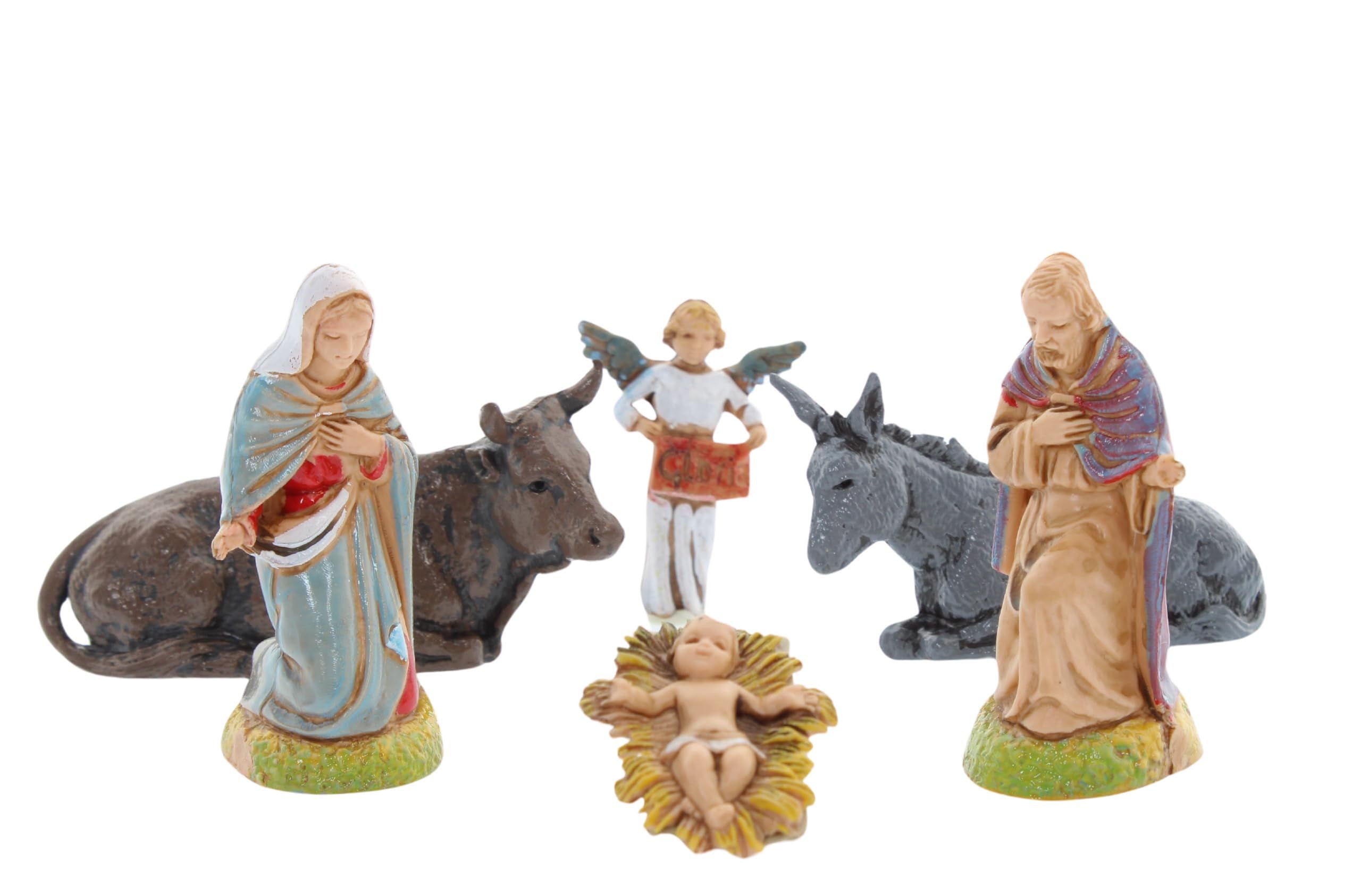Statuine Presepe 6 Pastori In Polimero Indistruttibile - Scala 1:32 Per Presepi Da 6cm | Fatto A Mano In Italia | Nativit&agrave; Completa