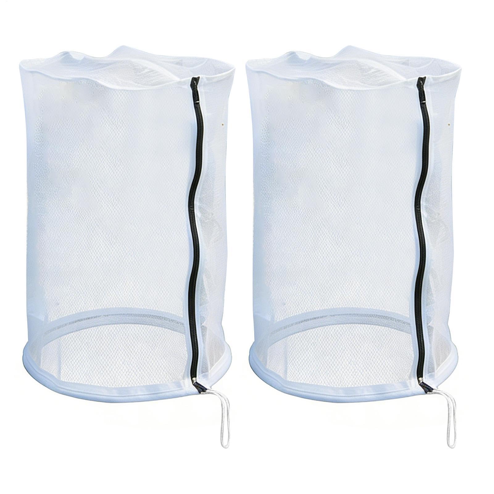Plant Covers – 24x24in Dome-Shaped Mesh Barrier 2 Pieces Ultra Fine 1mm Weave Polyethylene Shield Sided Opening Entry Point | Fruit Tree Netting with Zipper for Tomato Cucumber Strawberry