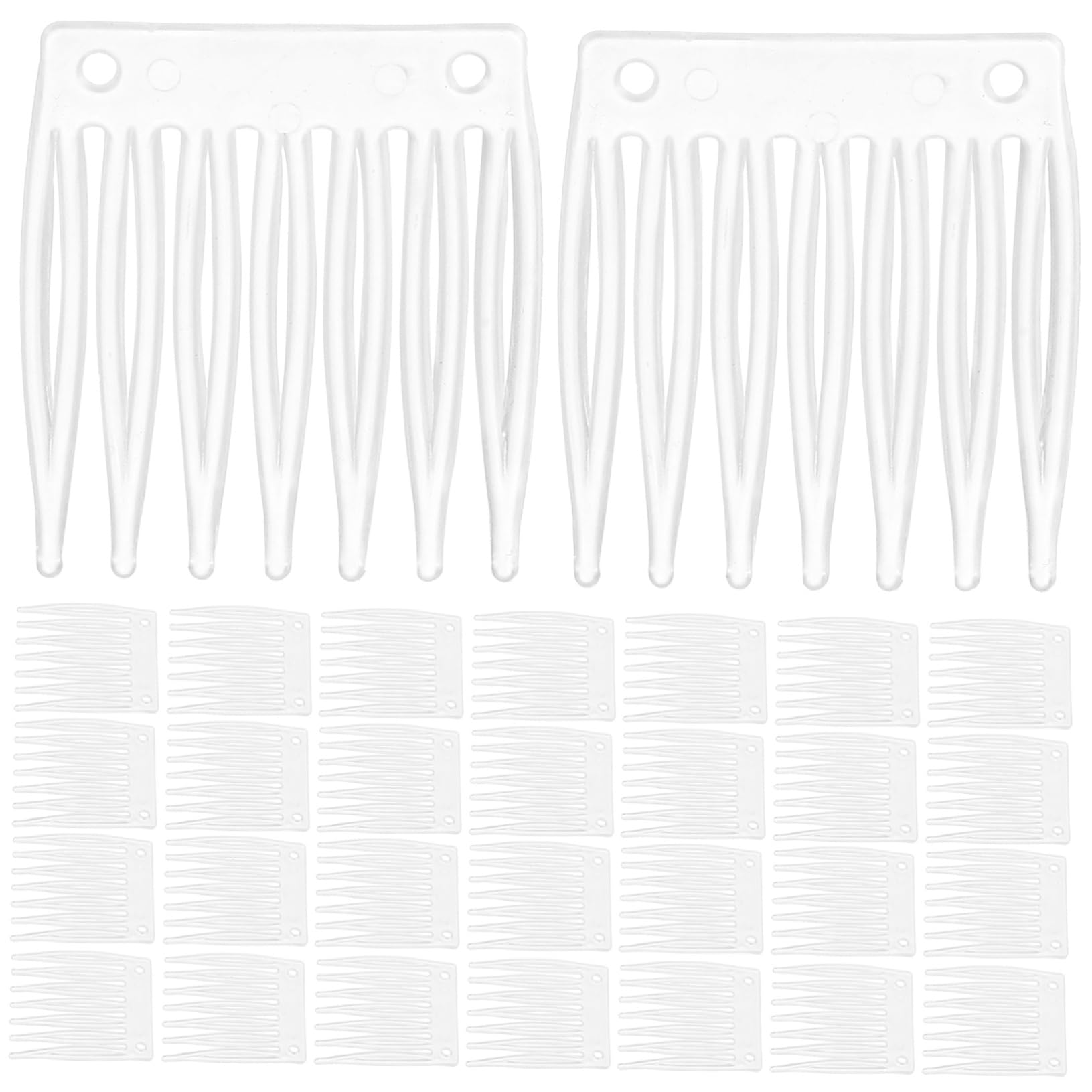 SOESFOUFU Plastic Wig Net Clip Comb 100pcs Wig Fixing Accessories Cap for Making White