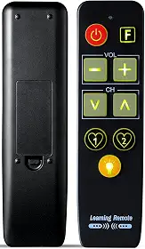 Controle remoto universal de TV com botão grande para idosos com demência - compatível com as principais marcas de TV, controle remoto simples e fácil
