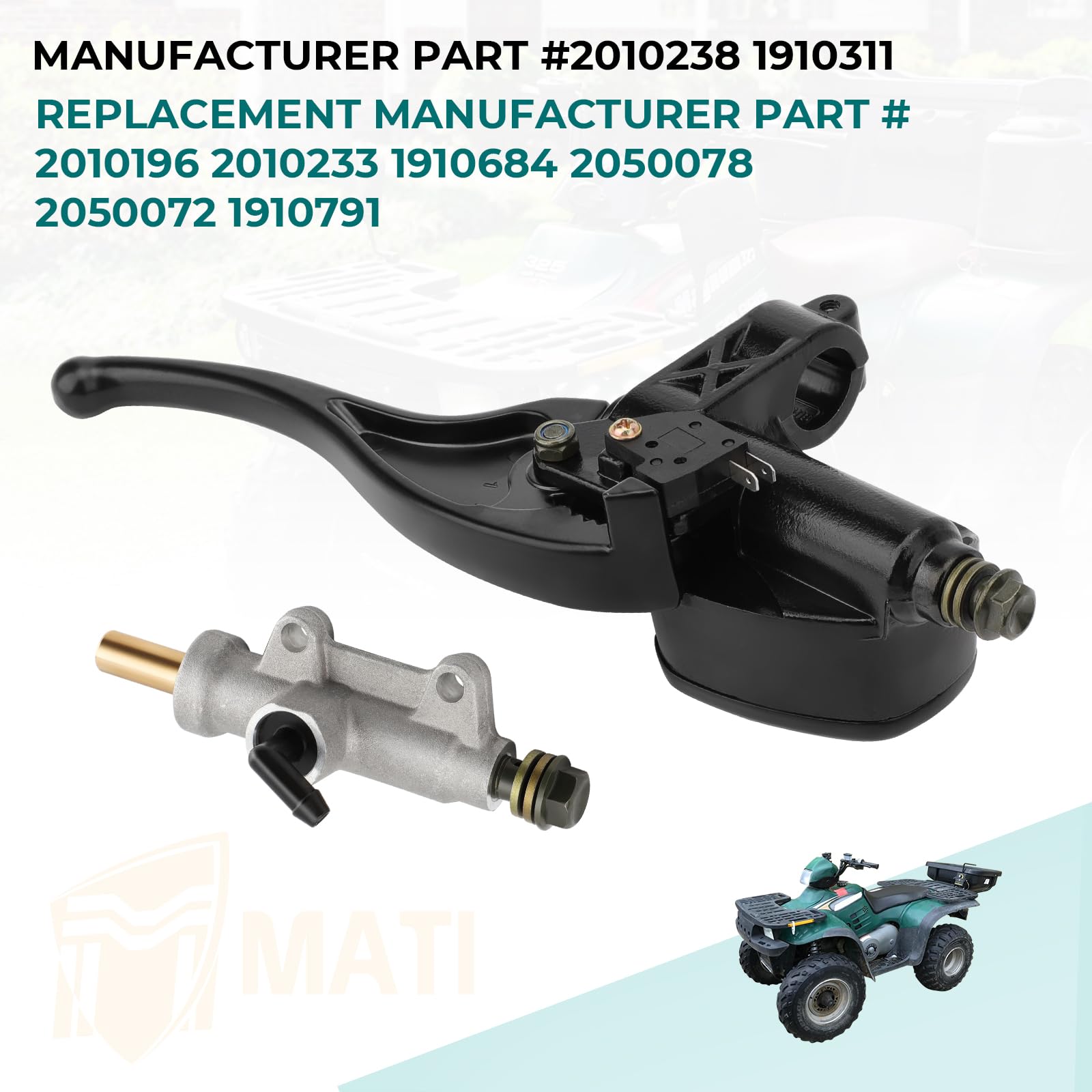 Maître-Cylindre De Frein Arrière Pour Quad Polaris Scrambler 500, Magnum, Trail Blazer, Sportsman - Référence OEM 1910311 - 5