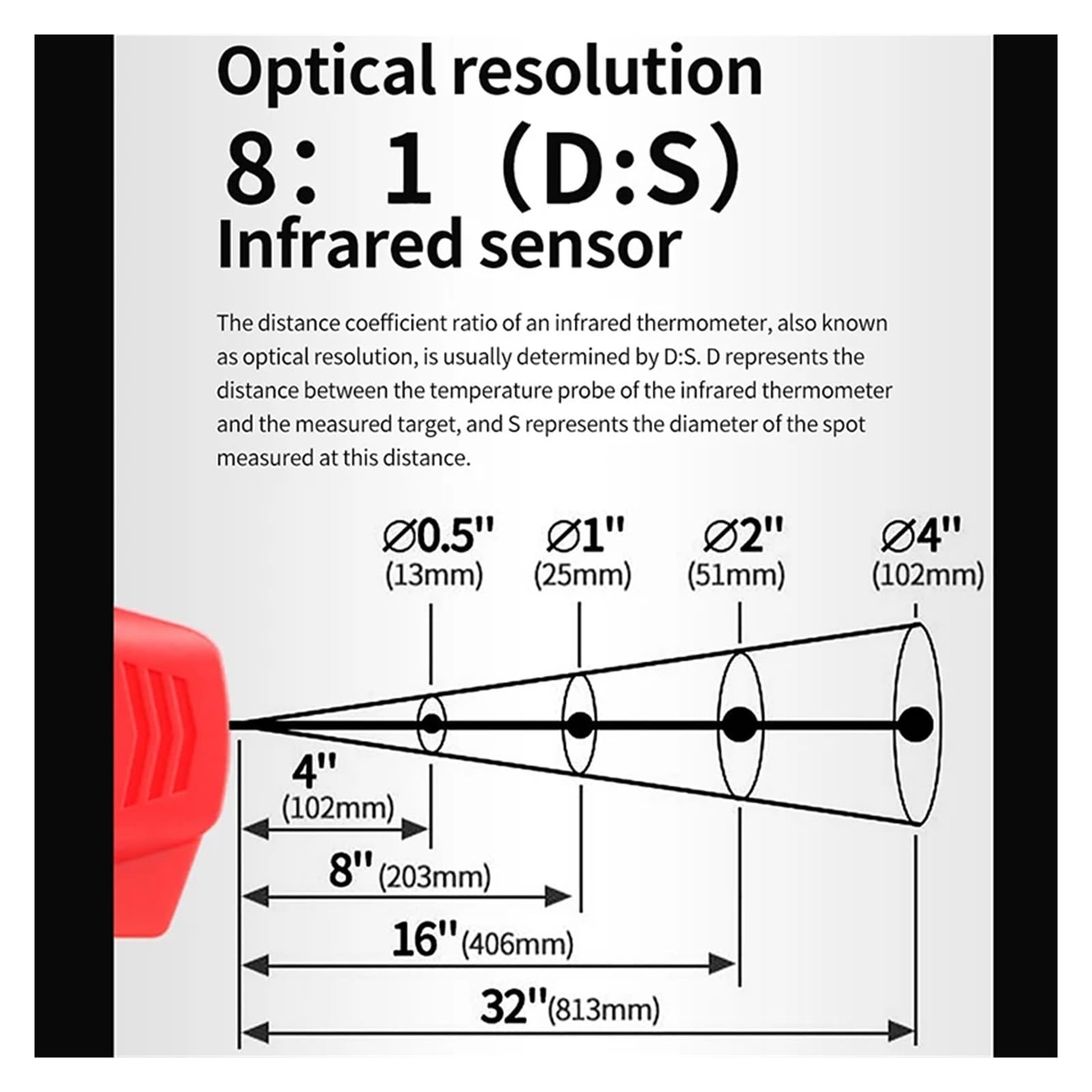 Termómetro infrarrojo 2 en 1, termómetro digital UT320T, sonda de medición de temperatura de -40 °C a 300 °C.