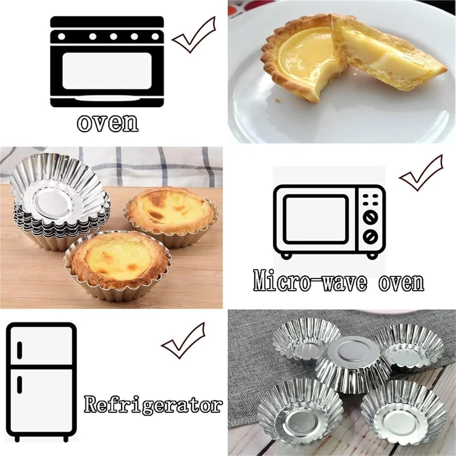 Aluminum Egg Tart Molds Egg Tart Molds 32Pack Pan 2.75inch Mini Tins Aluminium Pans for Baking 32Pack2 For Baking