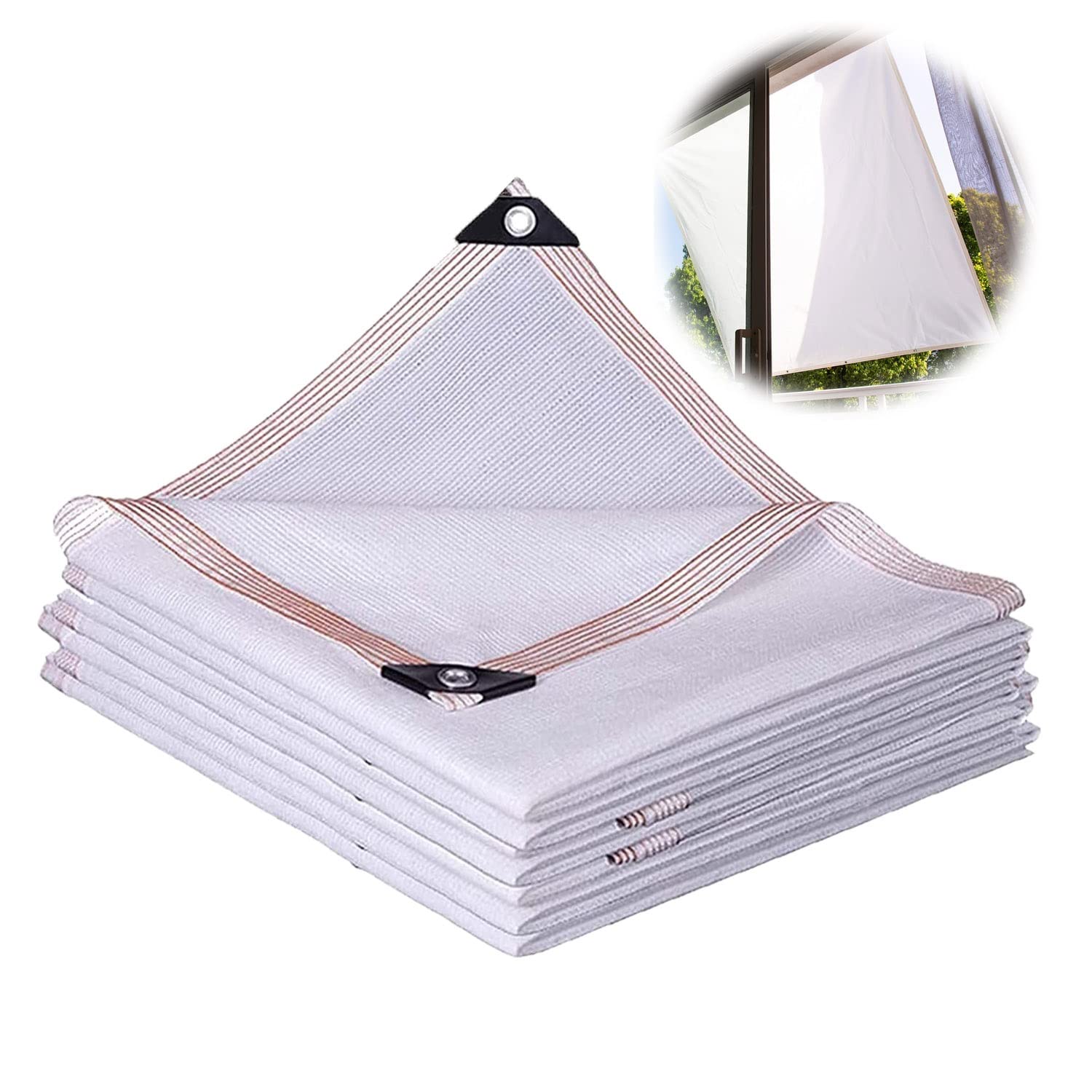 90% Shade Cloth, Dog Kennel Shade Netting,Sunblock Shade Mesh Tarp with Grommets?Shade Sail for Patio Plants Greenhouse Porch