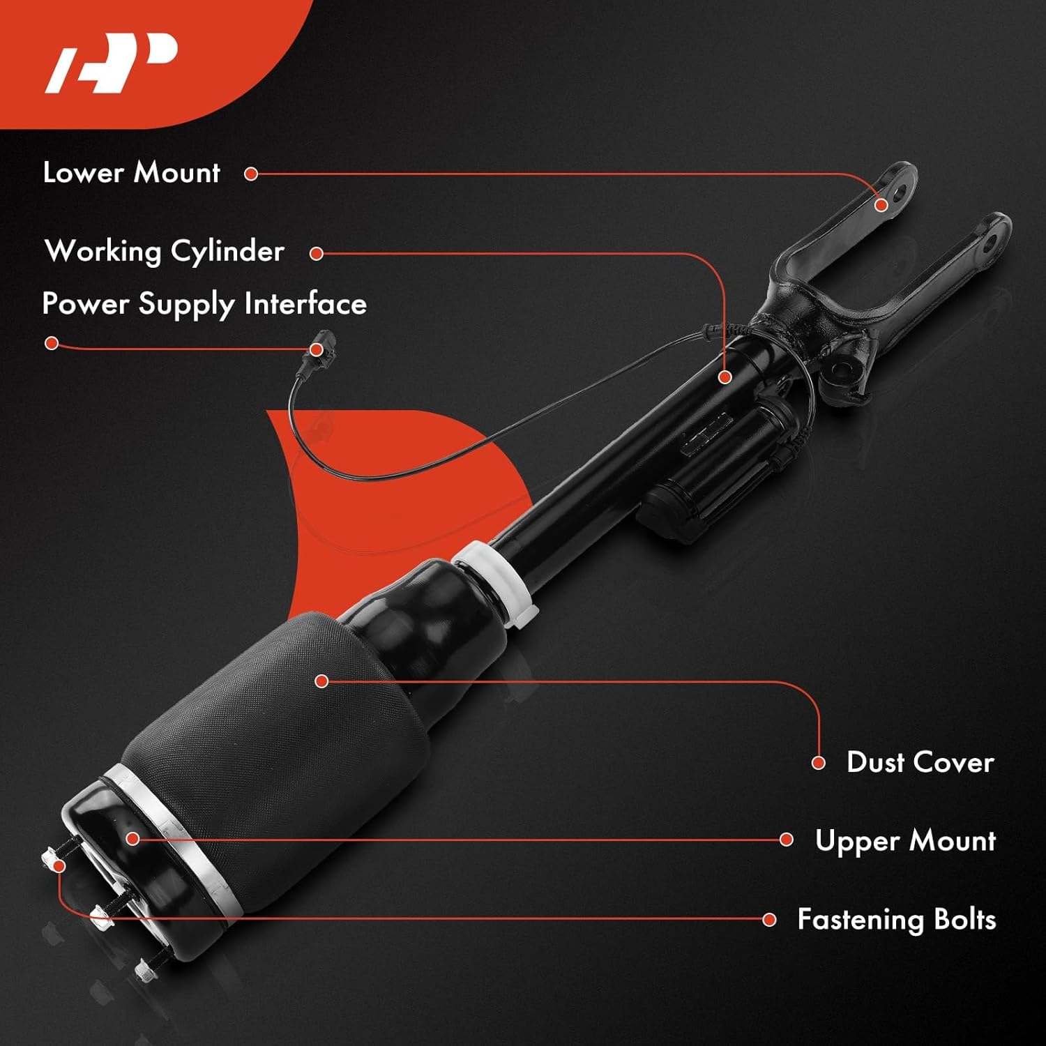 A-Premium Front Left or Right Air Suspension Shock Absorber Strut Compatible with Mercedes-Benz W163 ML63 AMG 2007 2008 2009 2010 2011, Driver or Passenger Side, Replace# 164320521380