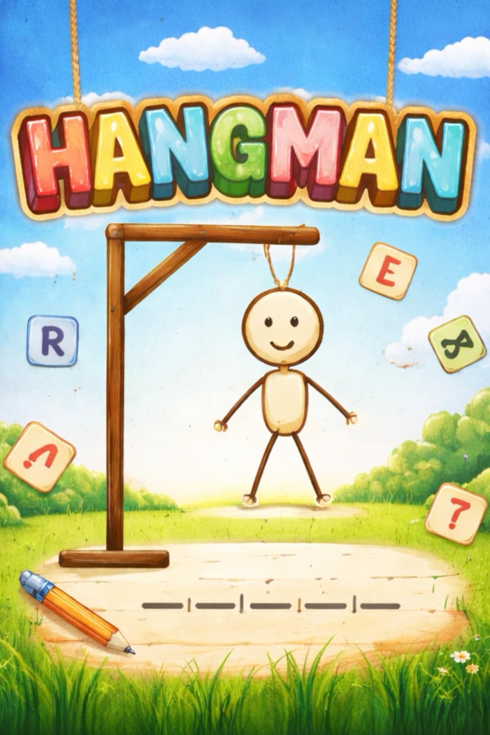 Hangman Game Book: Fun Word Guessing Puzzles for Kids, Teens & Adults