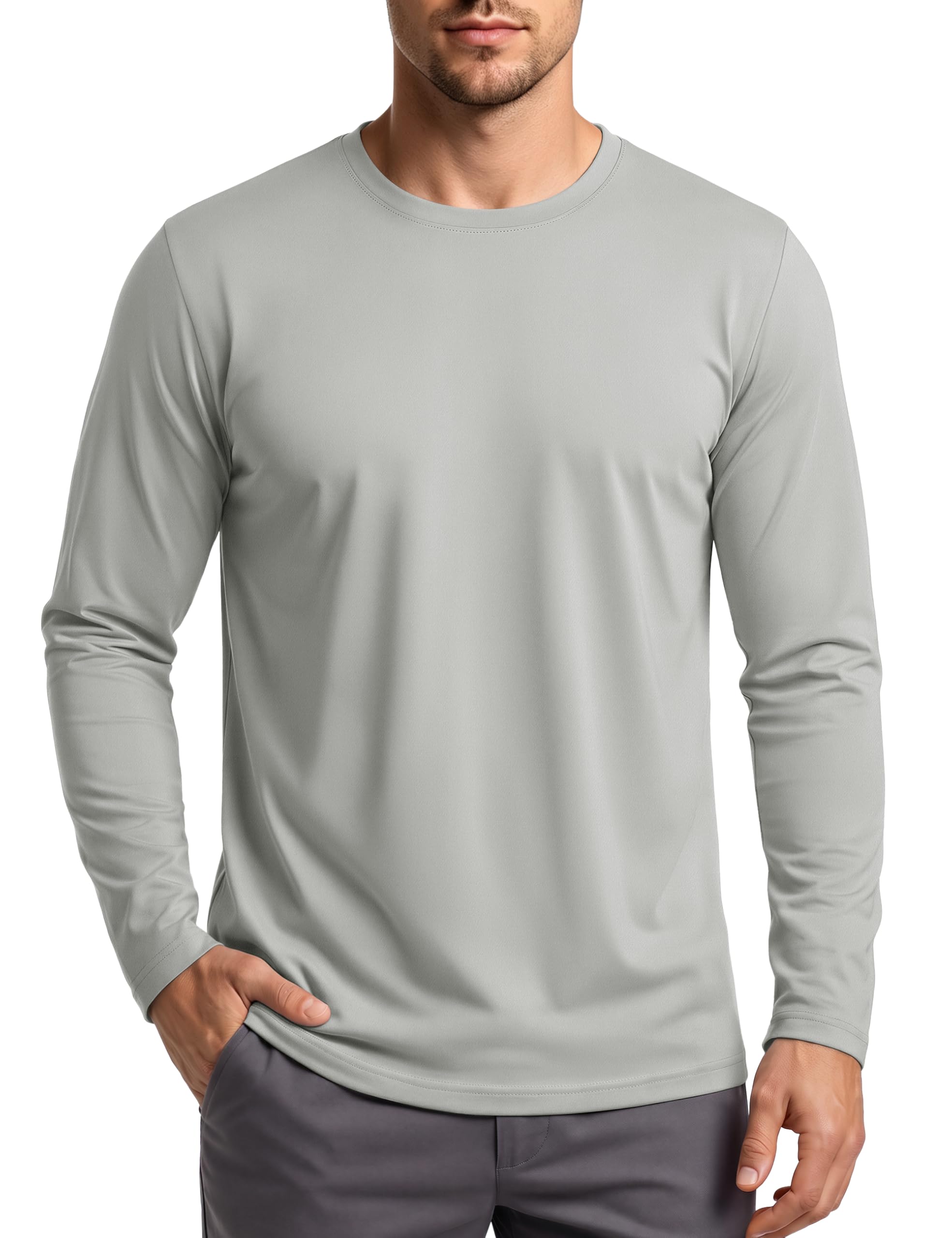 Men's Long Sleeve Shirts Quick Dry Sun Shirt Workout Rash Guard