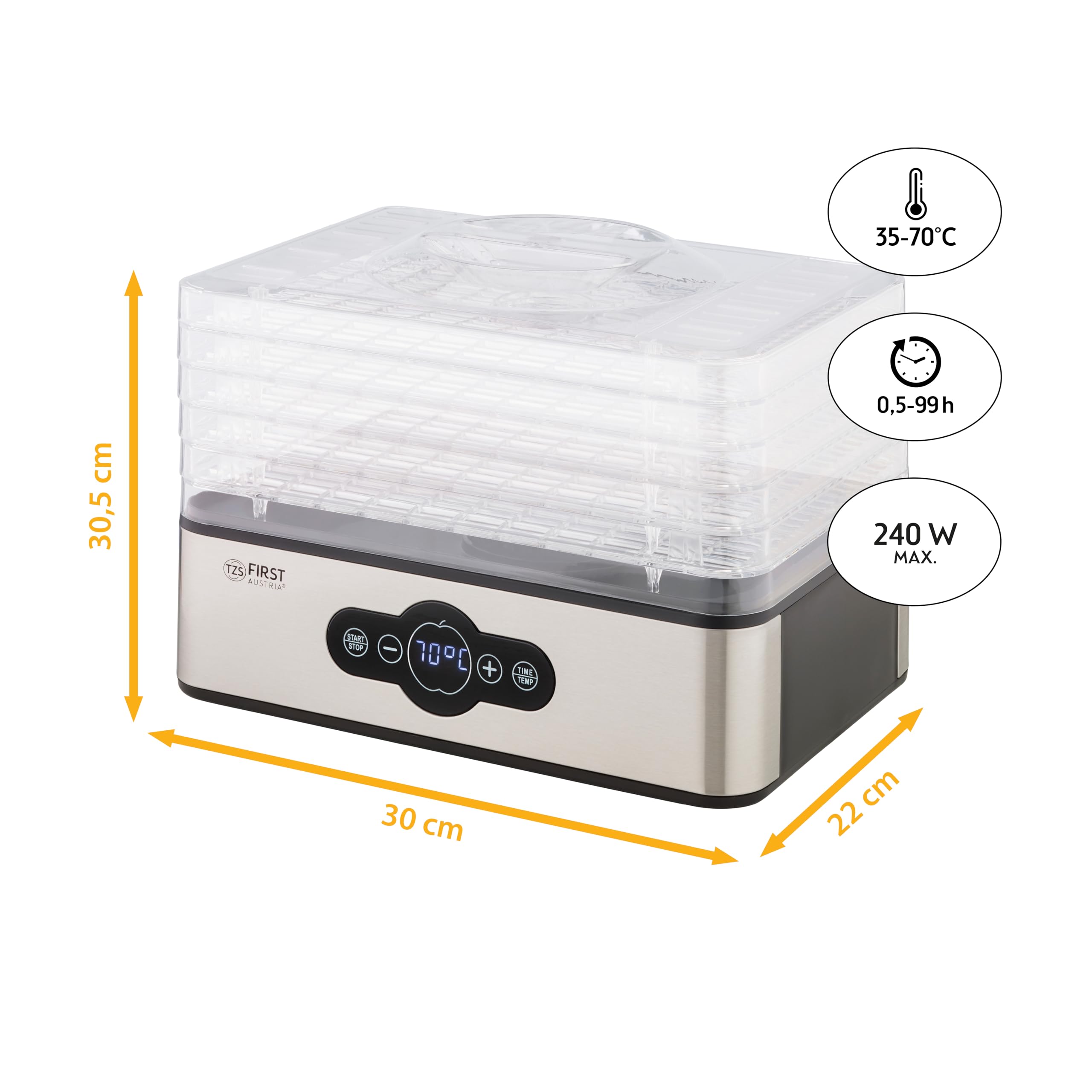 Teesa TSA3031 - Voedseldroger met LCD-display, 5 kg, wit | Online bestellen bij Gizmo Retail - Gizmo Retail
