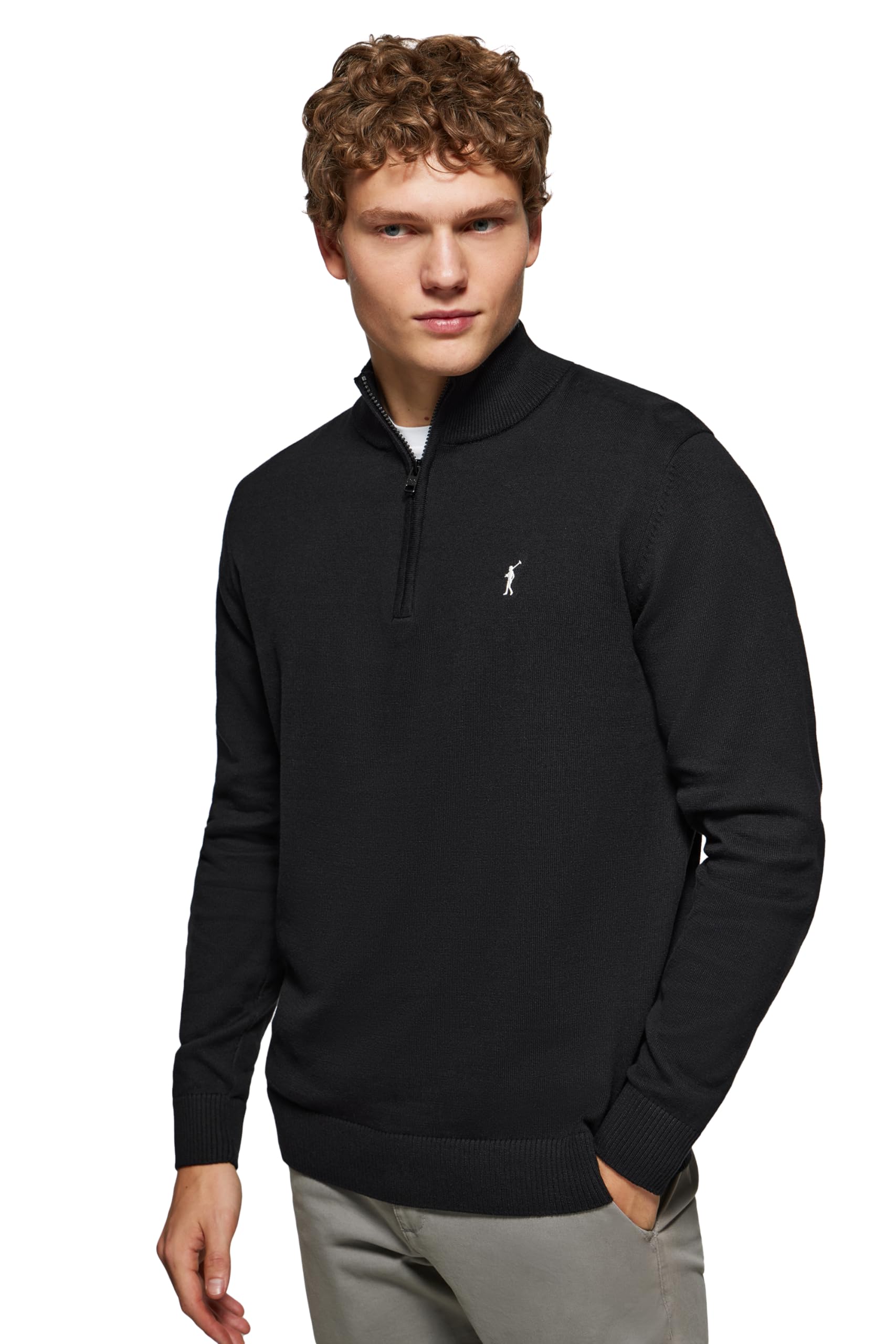 Polo Club Herren Basic Pullover Mit Reißverschluss - 100% Baumwolle Pullover Zipper Langarm Sweat