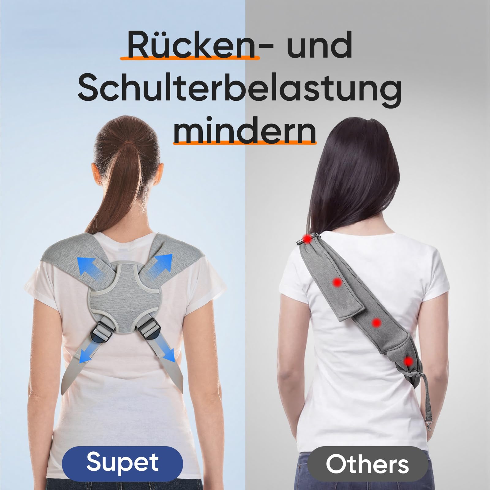 Supet hundetasche für kleine Hunde, Verstellbare Leichte & Atmungsaktive hundetragetasche, Welpen-Tragetasche für Spaziergänge, Reisen, Wandern, Camping, Anti-Angst Brustträger mit Rückenentlastung